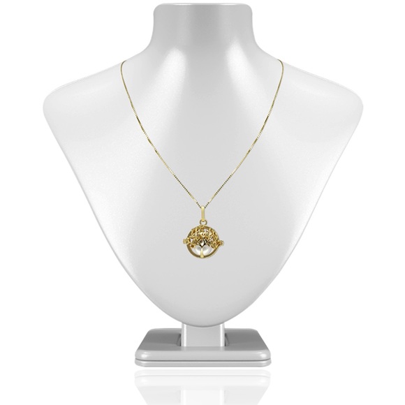 18k Tree of Life Stunning Freshwater Pearl + Diamond Locket Pendant NWOT - Picture 6 of 8